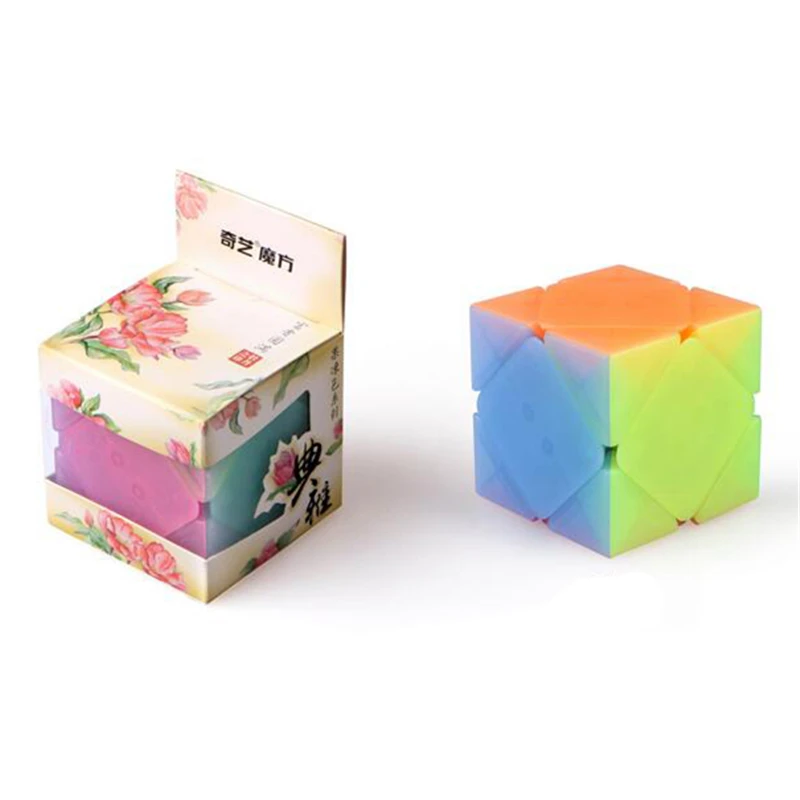 

Newest QiYi Qicheng Skew Cube Anti-adhesive Magic Cube with Elastic Spring Educational Toys for Brain Trainning Jelly Color