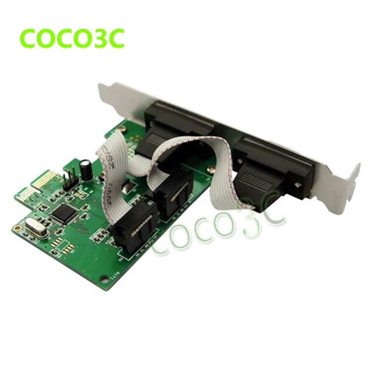 PCI-e 2 Serial ports Controller card PCI express to 2-ports RS-232 com port adapter for printer, scanner, modem
PCI-e 2 Serial ports Controller card PCI express to 2-ports RS-232 com port adapter for printer, scanner, modem