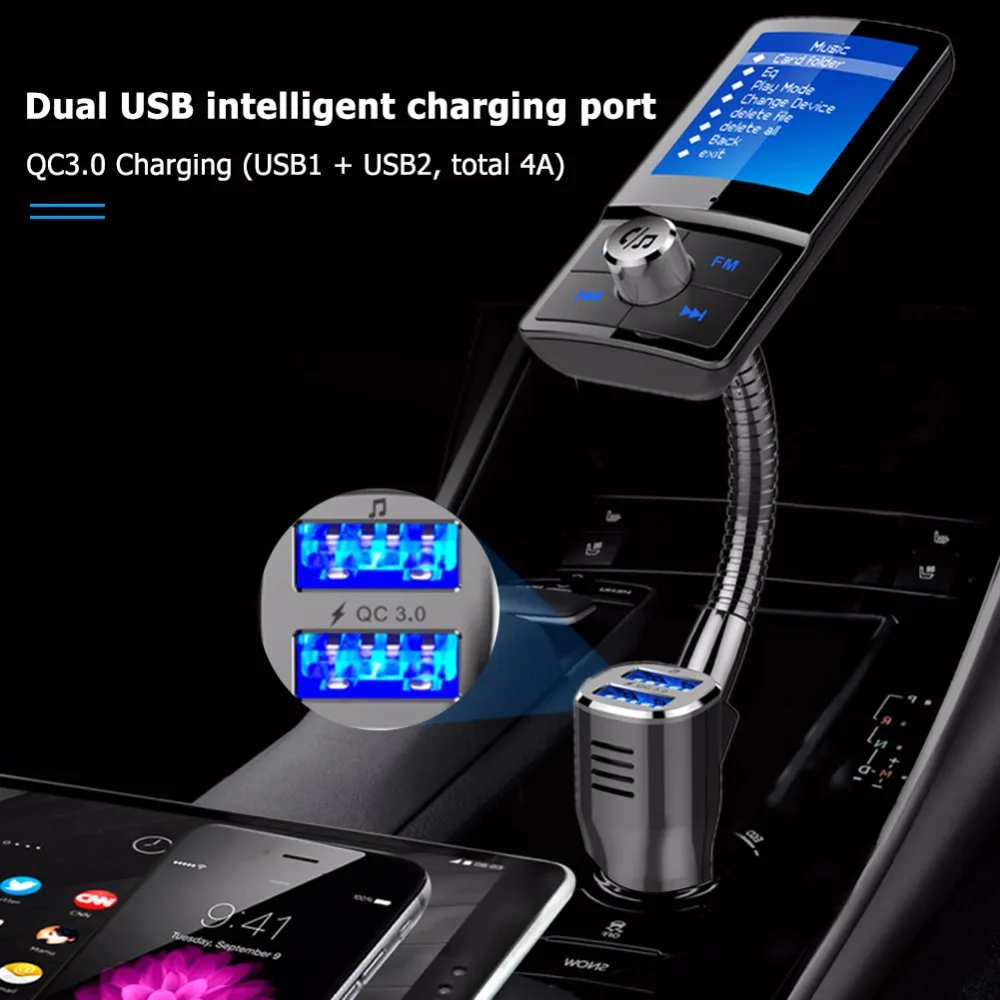 JINSERTA Car MP3 Player Bluetooth FM Transmitter QC3.0 Car Charger Wireless Handsfree Support USB Flash TF Card Music Play
JINSERTA Car MP3 Player Bluetooth FM Transmitter QC3.0 Car Charger Wireless Handsfree Support USB Flash TF Card Music Play