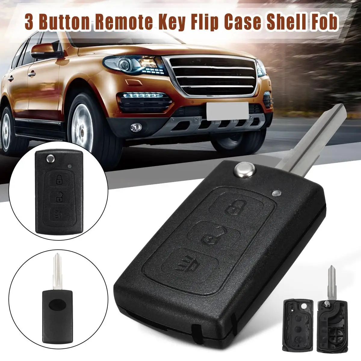 3 Buttons Replacement Flip Folding Remote Key Case Shell with Blade For Great Wall Harvard H3 H5 Keyless Entry Fob Key Cover
3 Buttons Replacement Flip Folding Remote Key Case Shell with Blade For Great Wall Harvard H3 H5 Keyless Entry Fob Key Cover