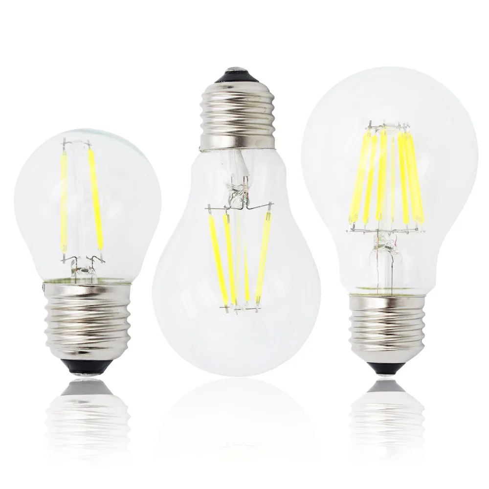 

E27 Lamp A60 LED Filament Dimmable 2W 4W 6W 8W G45 Retro Glass Edison 220V Bulb Replace Incandescent Light Chandeliers
