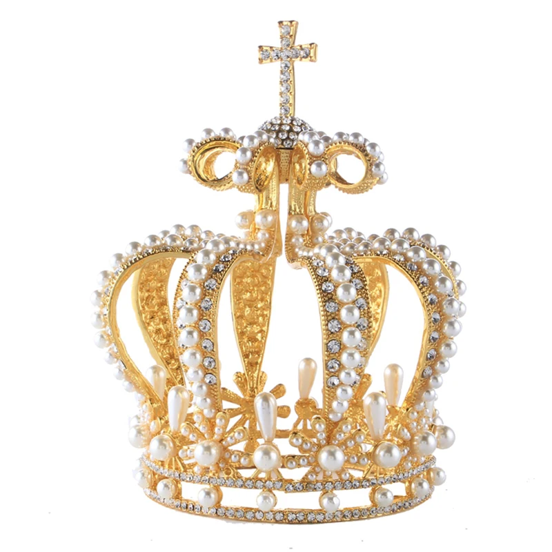 Vintage Cross Pearl Tiara Crown Bridal Wedding Party Rhinestone Crown Baroque Pageant Prom Jewelry hair accessories for women
Vintage Cross Pearl Tiara Crown Bridal Wedding Party Rhinestone Crown Baroque Pageant Prom Jewelry hair accessories for women