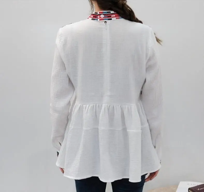 New arrival Spring autumn Ethnic Embroidery Women Shirt Stand Collar long Sleeve casual Blouse tops
New arrival Spring autumn Ethnic Embroidery Women Shirt Stand Collar long Sleeve casual Blouse tops
