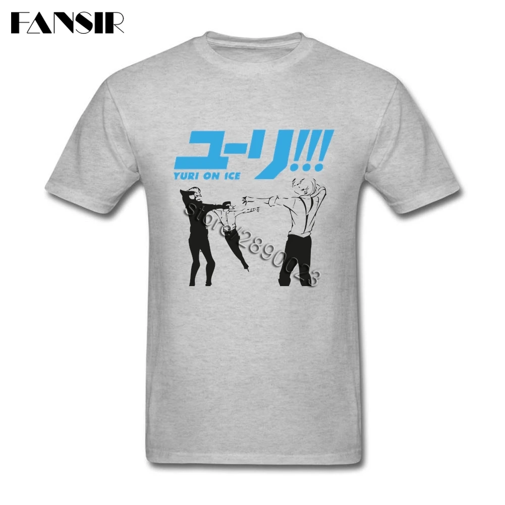 Футболки Yuri On Ice с мультяшным рисунком повседневные мужские футболки коротким