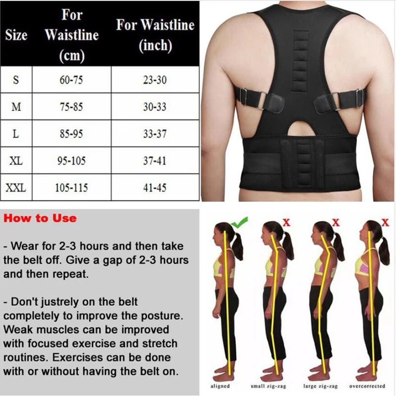Adjustable Back Posture Corrector Spine Support Brace Back Shoulder Support Belt Posture Correction Belt Corrective Men Women 
Adjustable Back Posture Corrector Spine Support Brace Back Shoulder Support Belt Posture Correction Belt Corrective Men Women