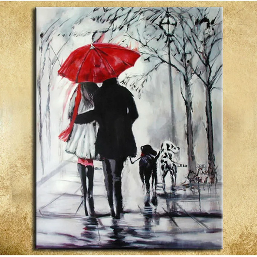 100% Hand painted abstract oil painting on canvas romantic walking on rainy days with dog modern wall art picture for home decor
100% Hand painted abstract oil painting on canvas romantic walking on rainy days with dog modern wall art picture for home decor