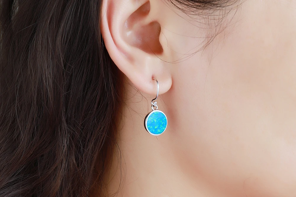 Dormith real 925 Sterling Silver earring created round blue opal water-drop opal earrings for women jewelry Dangle Earrings
Dormith real 925 Sterling Silver earring created round blue opal water-drop opal earrings for women jewelry Dangle Earrings