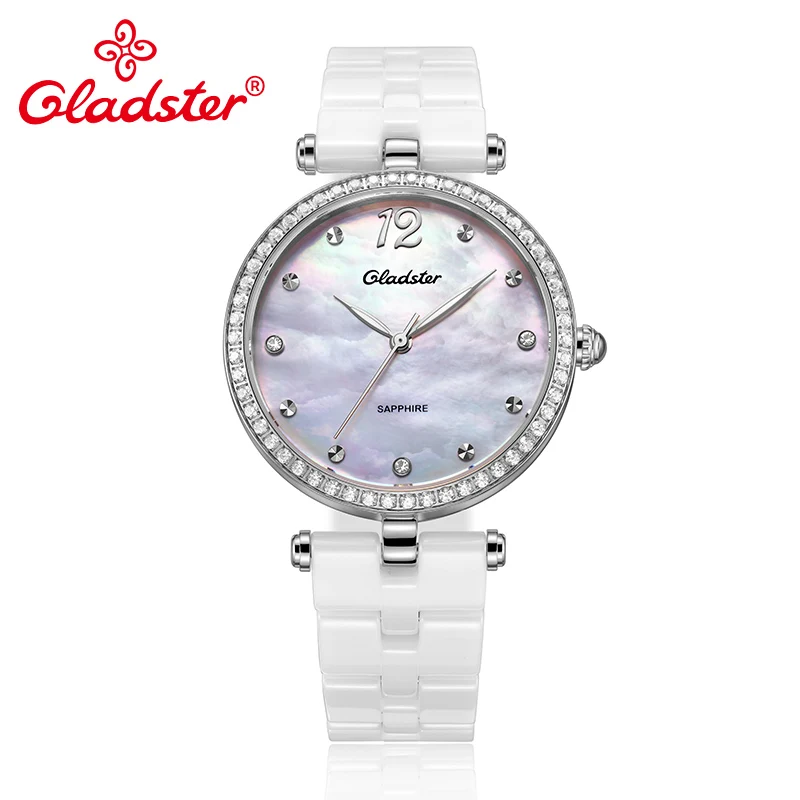 Gladster Ceramics Strap Golden Women Quartz Watch Shell Dial Lady Dress Wristwatch
Gladster Ceramics Strap Golden Women Quartz Watch Shell Dial Lady Dress Wristwatch