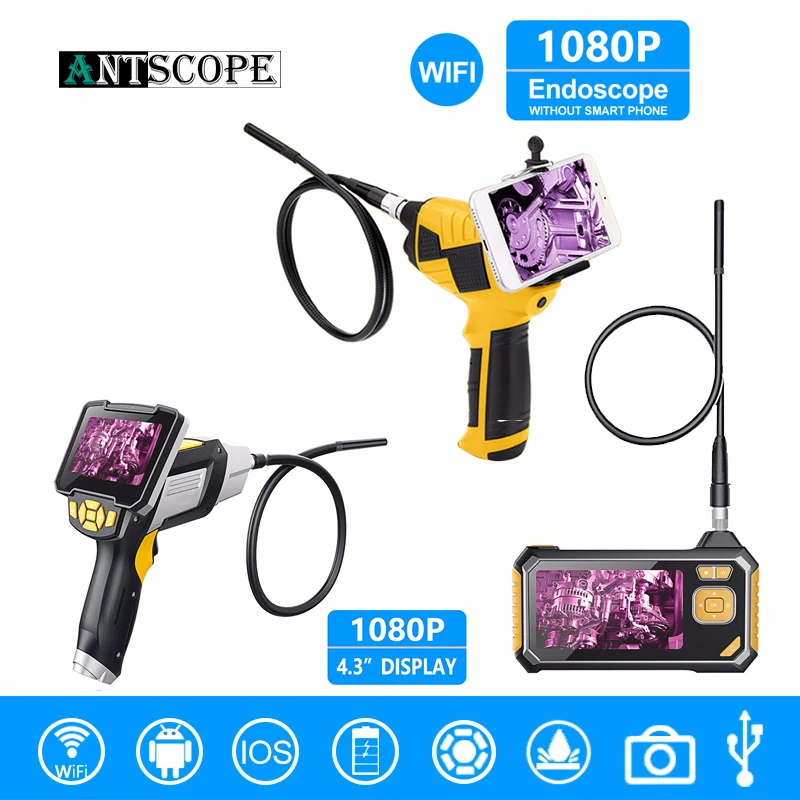 Antscope 4 3 дюймов промышленный эндоскоп 1080P Инспекционная камера для ремонта авто