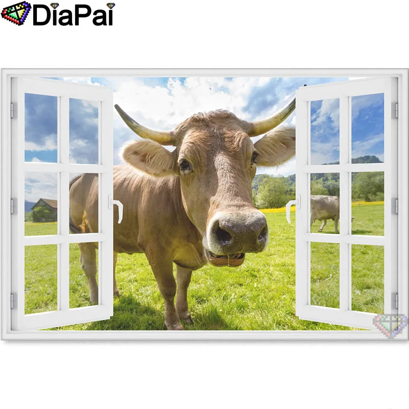 DIAPAI Diamond Painting 5D DIY 100% Full Square/Round Drill "Animal cow window" Diamond Embroidery Cross Stitch 3D Decor A18566
DIAPAI Diamond Painting 5D DIY 100% Full Square/Round Drill "Animal cow window" Diamond Embroidery Cross Stitch 3D Decor A18566
