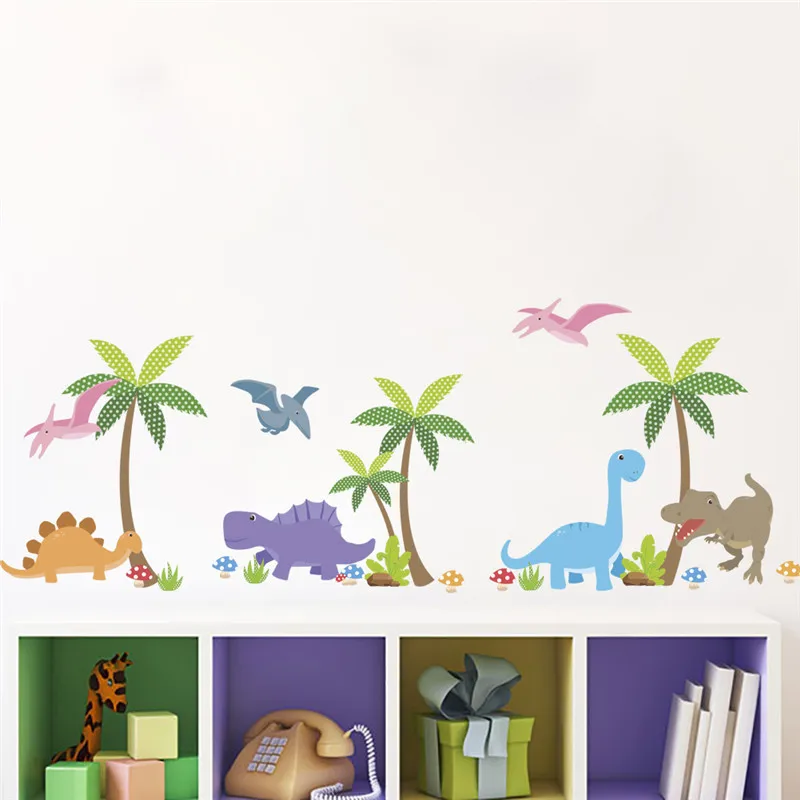 Colorful Dinosaur Mushroom Coconut Tree wall stickers kids room Nursery room decoration pvc walls decal animals mural art
Colorful Dinosaur Mushroom Coconut Tree wall stickers kids room Nursery room decoration pvc walls decal animals mural art