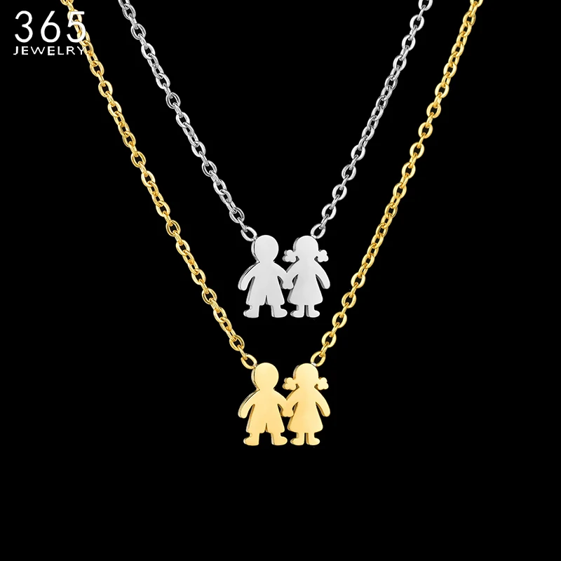 Fashion Stainless Steel Cute Boy Girl Necklaces For Women Hand In Hand Children Engrave Name Necklace Family Jewelry
Fashion Stainless Steel Cute Boy Girl Necklaces For Women Hand In Hand Children Engrave Name Necklace Family Jewelry