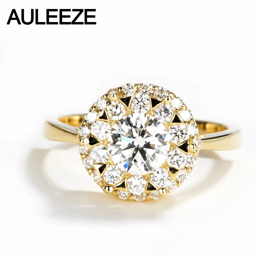 

Обручальные кольца AULEEZE из желтого золота 585 пробы с бриллиантом 0,7 карата и круглым вырезом, 14 к, ювелирные изделия на заказ
