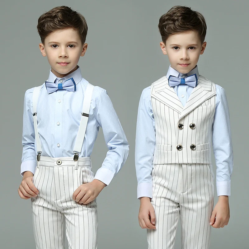 Kids Boys Suits Formal Double Breasted Striped Kids Vest Waistcoat 3PCS Set Children Prom Dress Costume Blazer School Uniform
Kids Boys Suits Formal Double Breasted Striped Kids Vest Waistcoat 3PCS Set Children Prom Dress Costume Blazer School Uniform