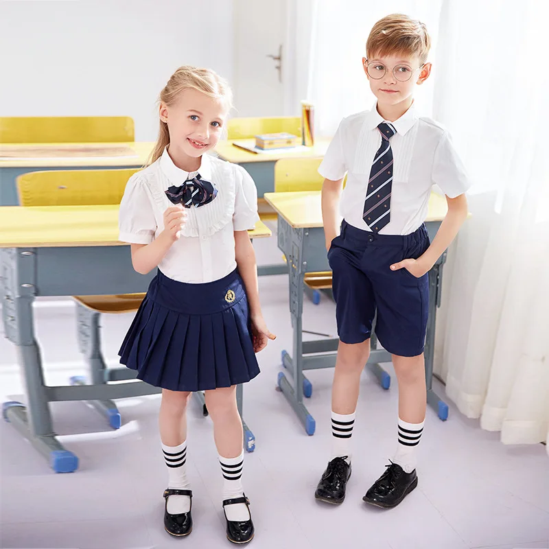 Kids Kindergarten Uniforms Girls Summer School Wear Children's School Uniform Primary Class Wear Boys Girls Chorus Suits D-0631
Kids Kindergarten Uniforms Girls Summer School Wear Children's School Uniform Primary Class Wear Boys Girls Chorus Suits D-0631