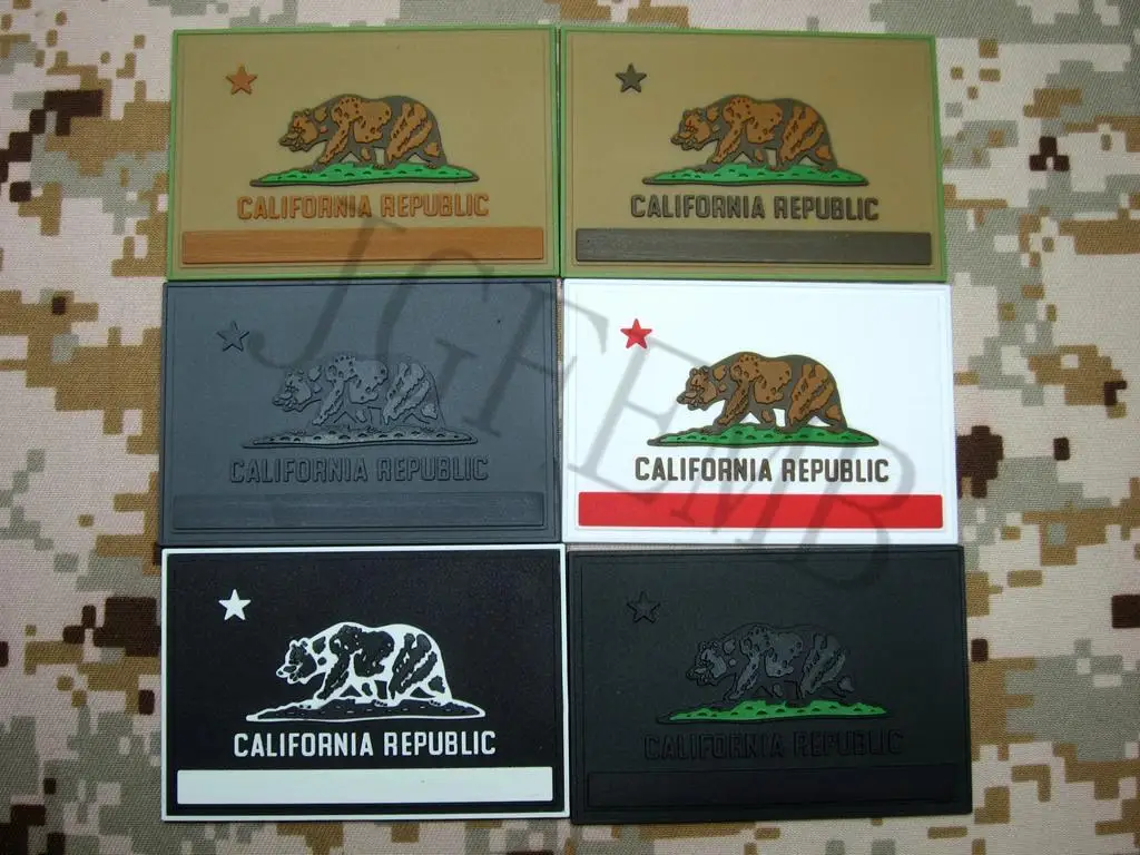 USA California flag Tactical military morale 3D PVC patch Black Red Green Grey Tan Luminous
USA California flag Tactical military morale 3D PVC patch Black Red Green Grey Tan Luminous