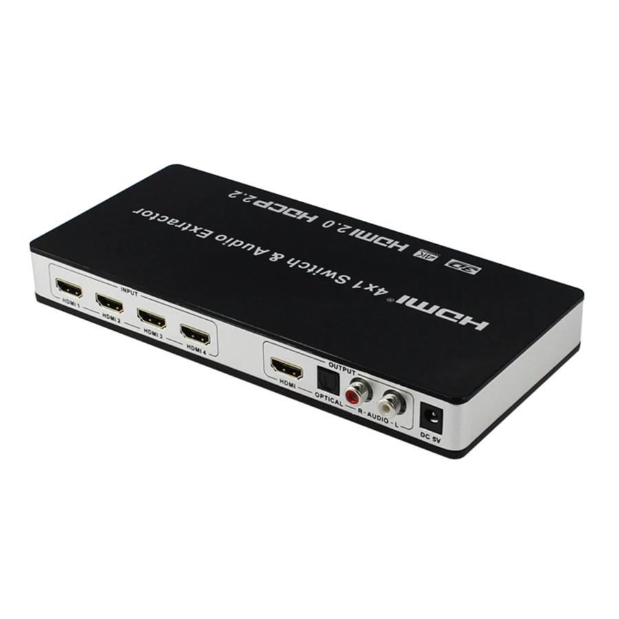 HDMI-совместимый коммутатор 2 0 4x1 переключатель преобразователь 4 в 1 выход аудио