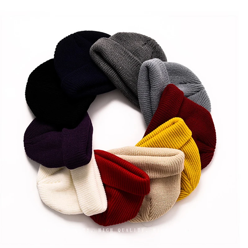 2019 Зима Весна Новый сплошной повседневное Skullies & Beanies вязаная шапка с дыни кожи