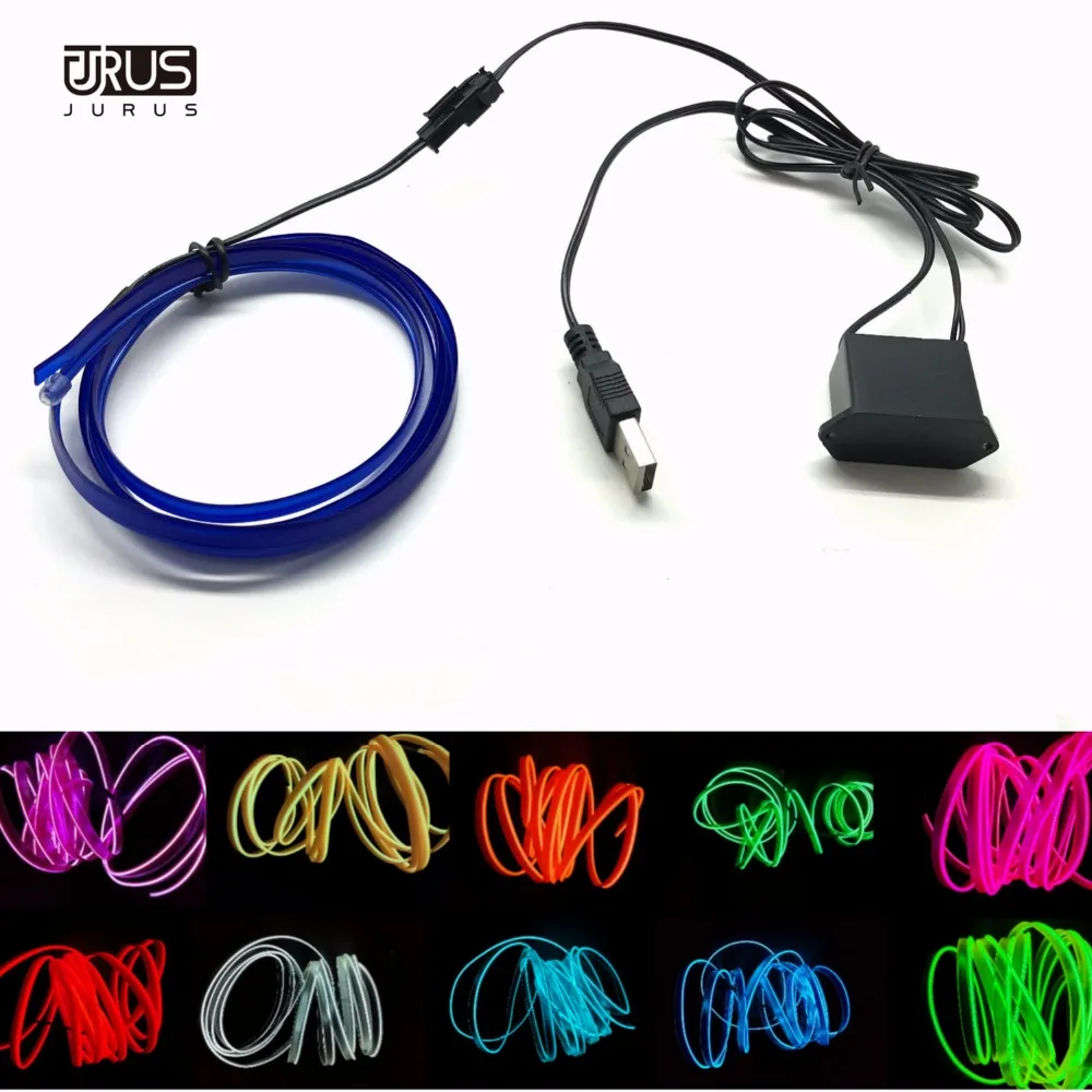 JURUS 1Meter Auto Decoration USB Car Interior light EL Wire Rope Tube Line With 5V Inverter 10 Colors Neon Light Car-styling
JURUS 1Meter Auto Decoration USB Car Interior light EL Wire Rope Tube Line With 5V Inverter 10 Colors Neon Light Car-styling