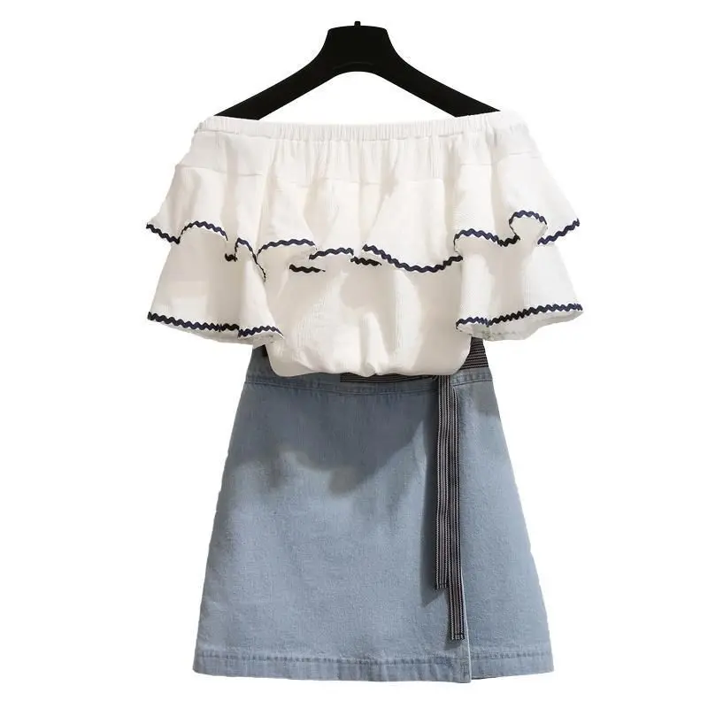 ICHOIX S-2XL 2 Pieces skirt sets women chiffon blouse + demin skirt summer sets big size two piece outfit plus size clothing
ICHOIX S-2XL 2 Pieces skirt sets women chiffon blouse + demin skirt summer sets big size two piece outfit plus size clothing