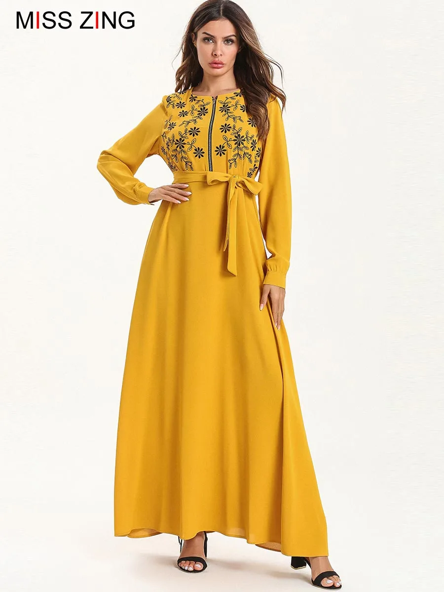 Zing Yellow Embroidery Women Dress Long Sleeve Skirt Muslim Abaya Kimono Long Gowns Ramadan Middle East Islamic Prayer Clothing
Zing Yellow Embroidery Women Dress Long Sleeve Skirt Muslim Abaya Kimono Long Gowns Ramadan Middle East Islamic Prayer Clothing