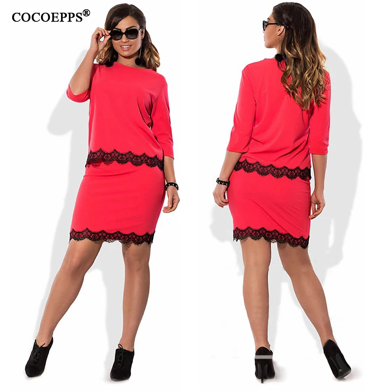 COCOEPPS элегантный сексуальный кружевной комплект из 2 частей женские платья