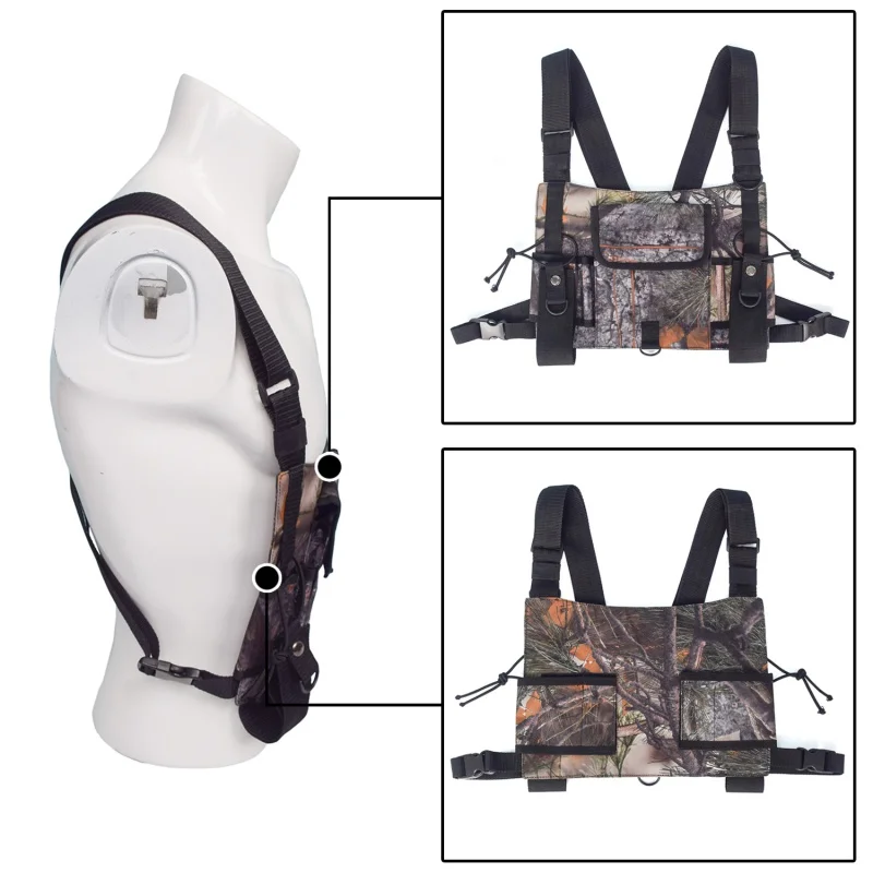Hunting Bag Radio Vest Chest Rig Harness Front Pack Pouch Holster Vest Rig WITH Walkie Talkie
Hunting Bag Radio Vest Chest Rig Harness Front Pack Pouch Holster Vest Rig WITH Walkie Talkie