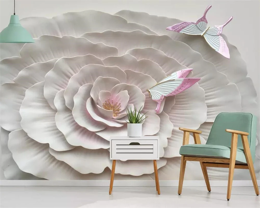 Beibehang 3D wallpaper three-dimensional embossed floral butterfly TV background wall home decoration living room bedroom murals
Beibehang 3D wallpaper three-dimensional embossed floral butterfly TV background wall home decoration living room bedroom murals