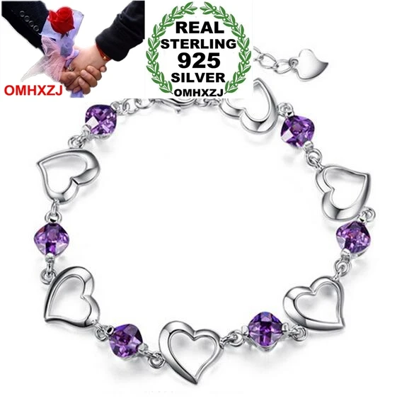 OMHXZJ Wholesale Fashion Present High Quality Amethyst 925 Sterling Silver purple Cherish love Gift Women Bracelets Bangles SZ34
OMHXZJ Wholesale Fashion Present High Quality Amethyst 925 Sterling Silver purple Cherish love Gift Women Bracelets Bangles SZ34