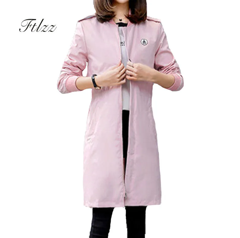 New 2018 Autumn Women Casual Trench Coat Spring Long Sleeved Zipper Medium Long Pink Coat Casaco Feminino Female Windbreaker
New 2018 Autumn Women Casual Trench Coat Spring Long Sleeved Zipper Medium Long Pink Coat Casaco Feminino Female Windbreaker