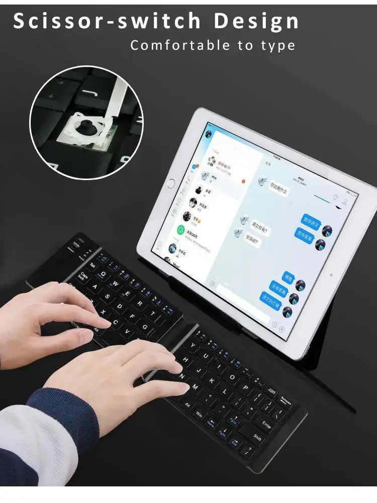 Портативная тонкая Складная Bluetooth-клавиатура BEESCLOVER r57 | Компьютеры и офис