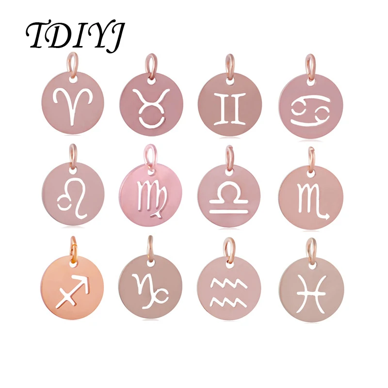 TDIYJ DIY Stainless Steel Constellation Coin Hanging Ring Set of Necklace Bracelet Pendant 12pcs/lot
TDIYJ DIY Stainless Steel Constellation Coin Hanging Ring Set of Necklace Bracelet Pendant 12pcs/lot