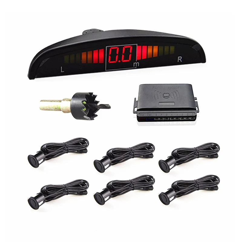 6 Sensors Car LED Parking Sensor 22mm 12V Rated voltage Kit Display for All cars Reverse Backup Radar Monitor System PZ300-6
6 Sensors Car LED Parking Sensor 22mm 12V Rated voltage Kit Display for All cars Reverse Backup Radar Monitor System PZ300-6