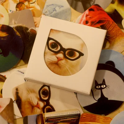 Free Shipping 2015 New Cat Sticker Boxed Series Korea Decorative Paste Baking Diary Stickers S330 | Канцтовары для офиса и