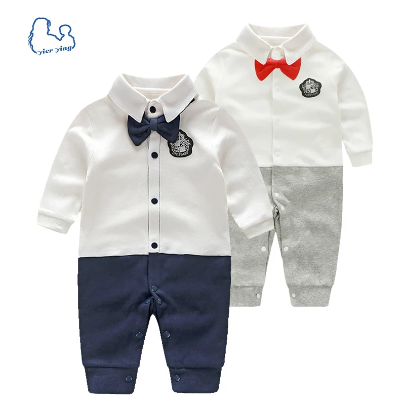 High Quality Baby Boys Rompers Long Sleeves Gentleman Style 100% Cotton Newborn Jumpsuits Outfit with Bow Tie Birthday Gift
High Quality Baby Boys Rompers Long Sleeves Gentleman Style 100% Cotton Newborn Jumpsuits Outfit with Bow Tie Birthday Gift