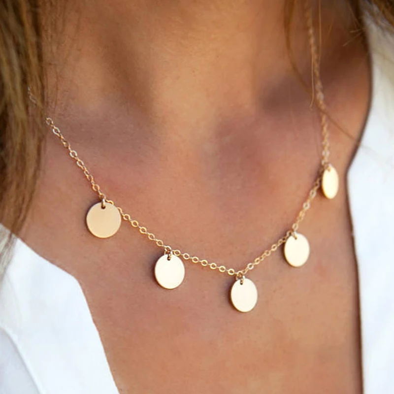 Gold Disk Pendants 100% 925 Silver Necklace 10MM Coins Choker Handmade Jewelry Bohemian Collier Femme Kolye Collares Jewelry
Gold Disk Pendants 100% 925 Silver Necklace 10MM Coins Choker Handmade Jewelry Bohemian Collier Femme Kolye Collares Jewelry