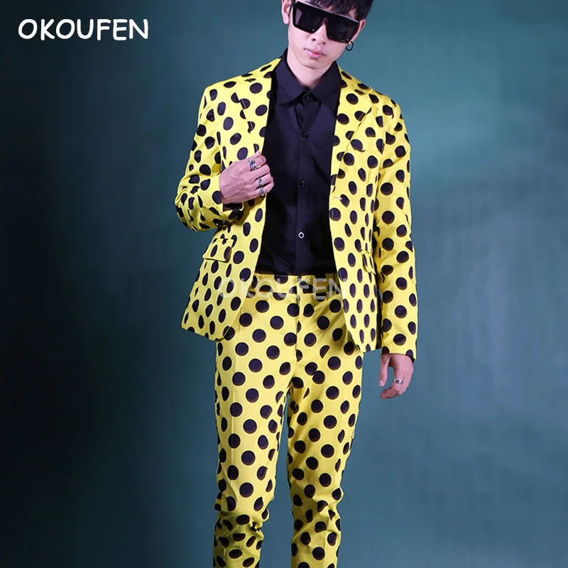 Yellow black wave point suit set decoration Korean version net red suit hair stylist nightclub casual stage show wear
Yellow black wave point suit set decoration Korean version net red suit hair stylist nightclub casual stage show wear