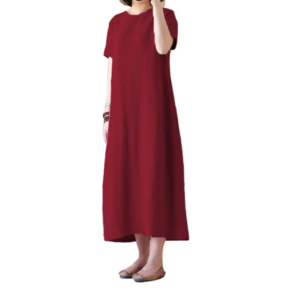 Plus Size 5xl Vintage Women Solid Color Short Sleeve Round Neck Loose Maxi Dress new
Plus Size 5xl Vintage Women Solid Color Short Sleeve Round Neck Loose Maxi Dress new