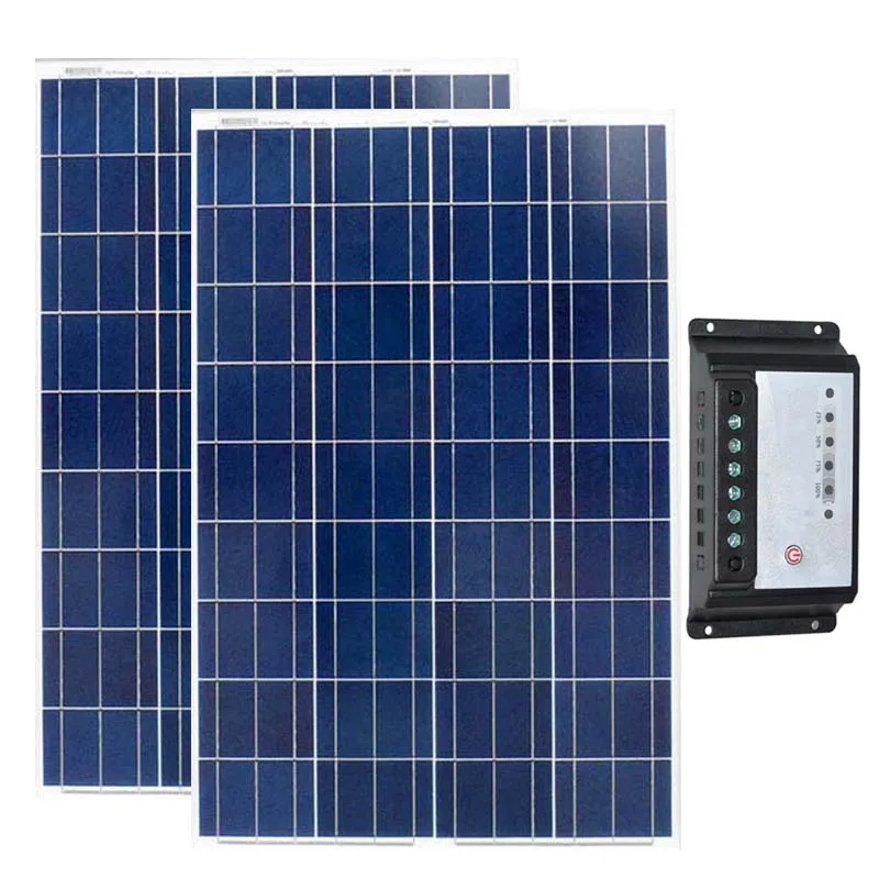

Panneau Solaire 12 v 100w 2PC Solar Kit 200w 24v Solar Charge Controller 12v/24v 30A LCD Motorhome Caravan Rv Camp LED Phone