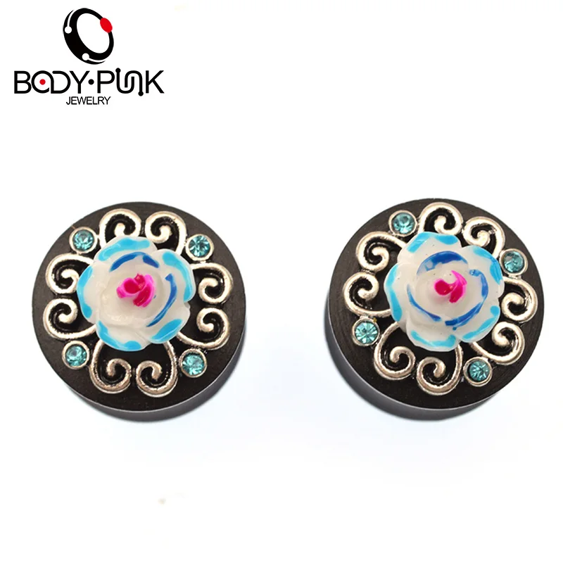 BODY PUNK 3D Blue Rose Outline Wood Ear Plug Expander Trendy Body Piercing Jewelry 6-16mm Round Tunnel Jewelry PLG 061
BODY PUNK 3D Blue Rose Outline Wood Ear Plug Expander Trendy Body Piercing Jewelry 6-16mm Round Tunnel Jewelry PLG 061