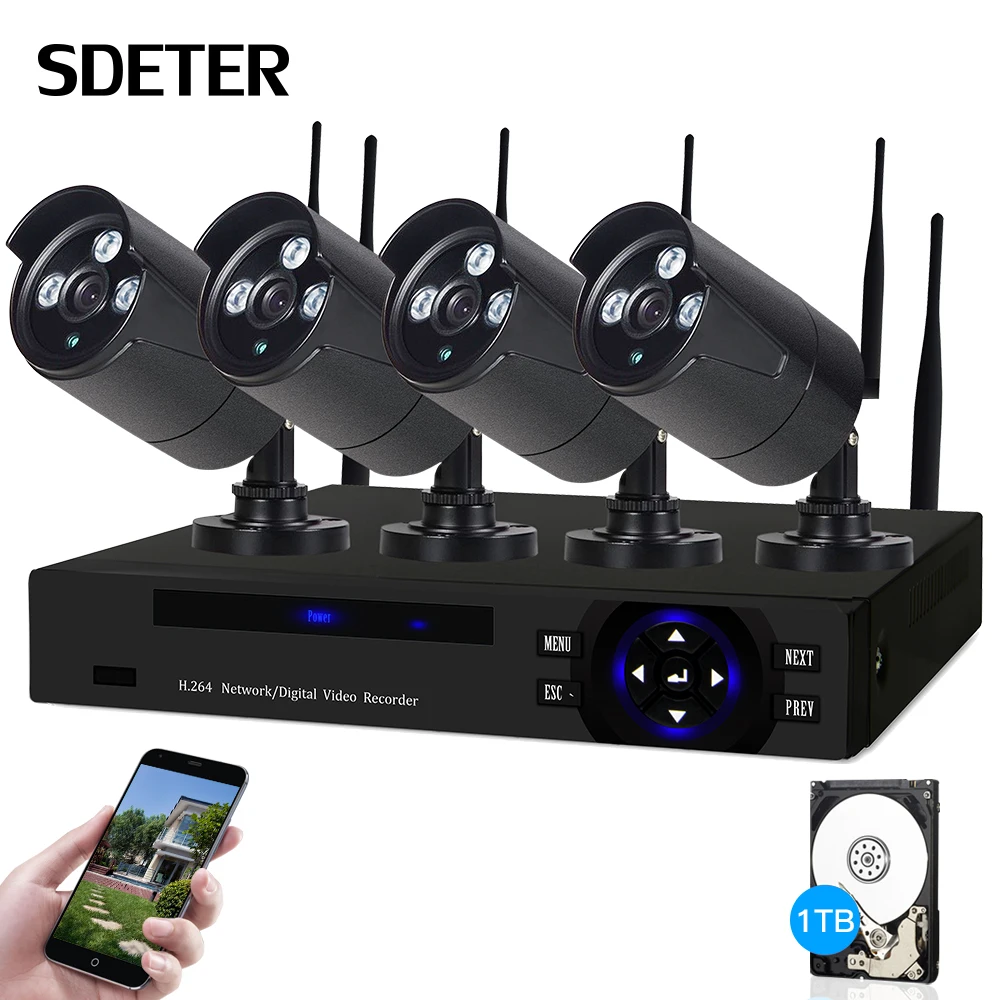 Беспроводной сетевой комплект sdeceer 4CH водонепроницаемая ip камера для наружного