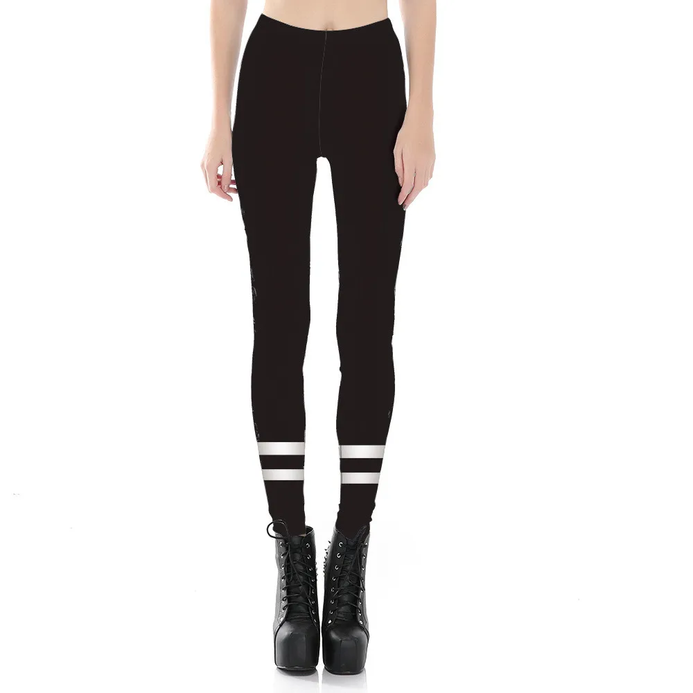 Women Two White Stripes on Black Leggings Fitness Workout Cheerleader Rooter Pants Hiphop Party Elastic Fiber Unisex Trousers
Women Two White Stripes on Black Leggings Fitness Workout Cheerleader Rooter Pants Hiphop Party Elastic Fiber Unisex Trousers