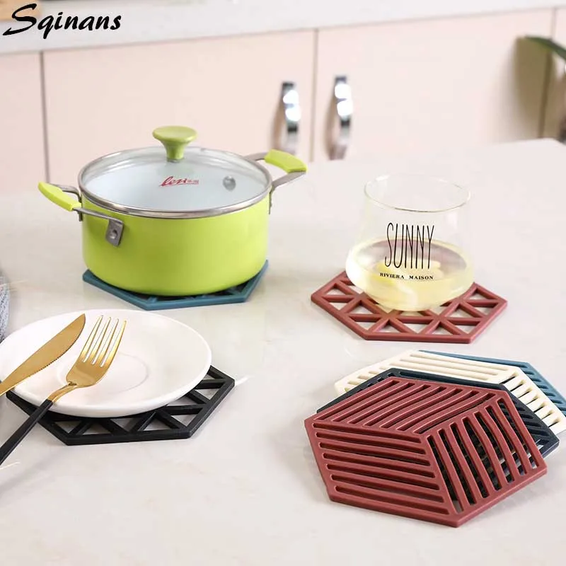 Sqinans 1 шт. аксессуары для кухонного стола подставки напитков силиконовые коврики