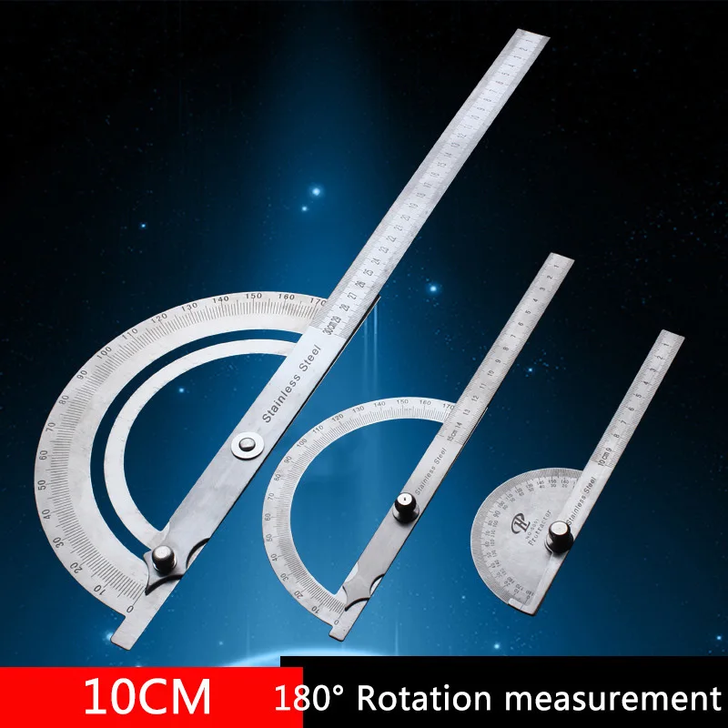 Нержавеющая сталь с круглой головкой 180 градусов транспортир Angle Finder поворотный