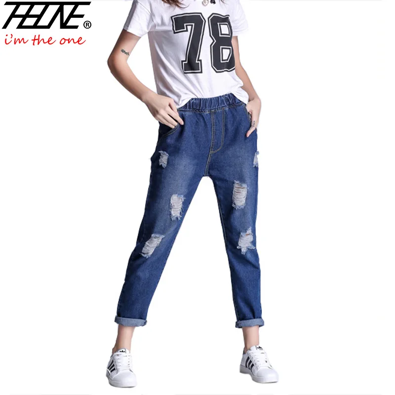 Brand Jeans Women Denim Pants Casual Trousers Elastic Waist Plus Size 5XL Torn Loost Fit Holes High Waist Ripped Jeans Female
Brand Jeans Women Denim Pants Casual Trousers Elastic Waist Plus Size 5XL Torn Loost Fit Holes High Waist Ripped Jeans Female