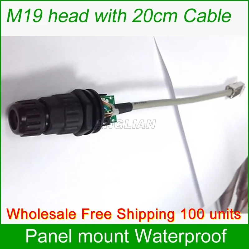 Free Shipping Wholesale 100 units M19 RJ45 panel mount Connector gigabit Ethernet adapter with 20cm LAN cable waterproof IP67
Free Shipping Wholesale 100 units M19 RJ45 panel mount Connector gigabit Ethernet adapter with 20cm LAN cable waterproof IP67