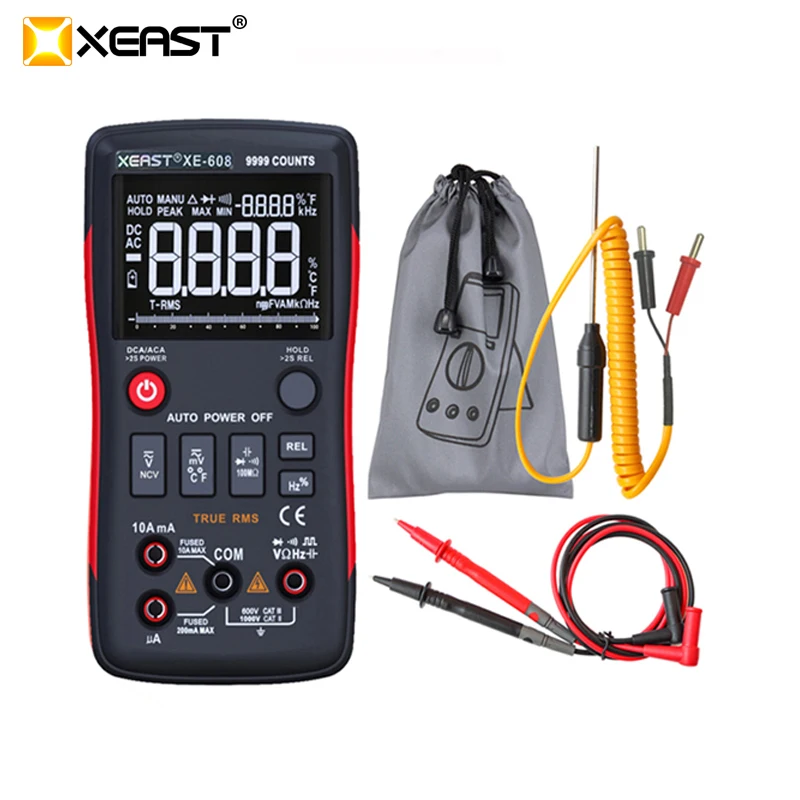 Цифровой мультиметр XEAST, XE-608 истинное среднеквадратичное значение, 9999 отсчетов с аналоговой гистограммой, амперметр напряжения переменног...
Цифровой мультиметр XEAST, XE-608 истинное среднеквадратичное значение, 9999 отсчетов с аналоговой гистограммой, амперметр напряжения переменног...