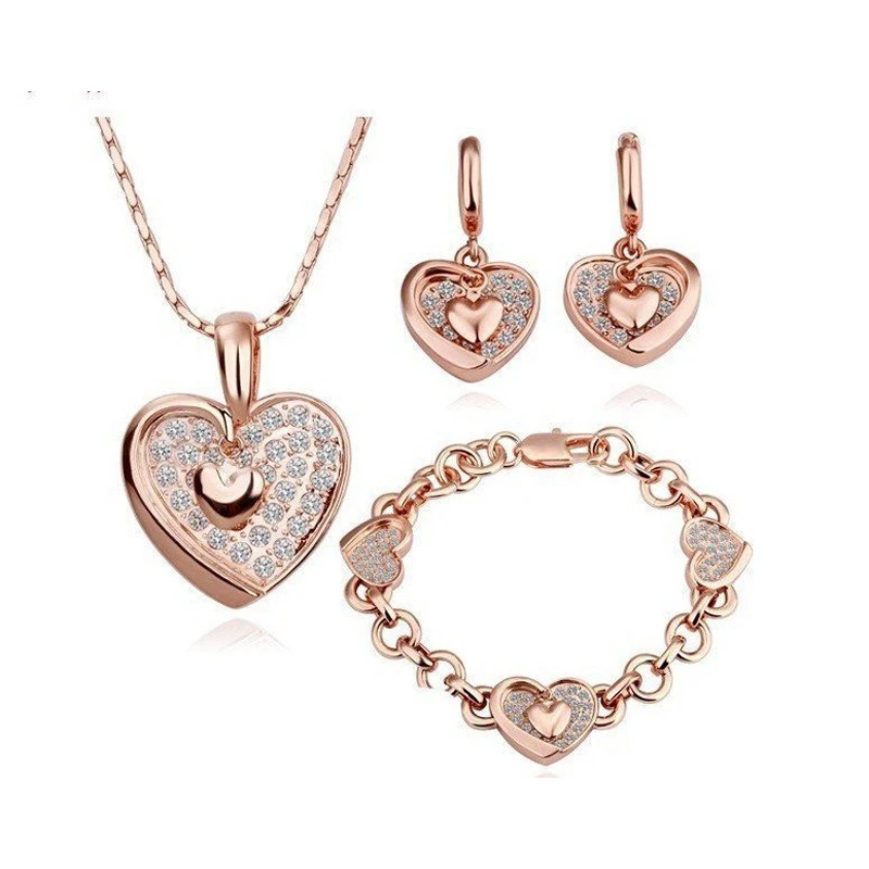 Wholesales Fashion Jewelry Rose gold-color Zircon Crystal TrendyJewelry Sets with necklace earring Bracelet for women
Wholesales Fashion Jewelry Rose gold-color Zircon Crystal TrendyJewelry Sets with necklace earring Bracelet for women