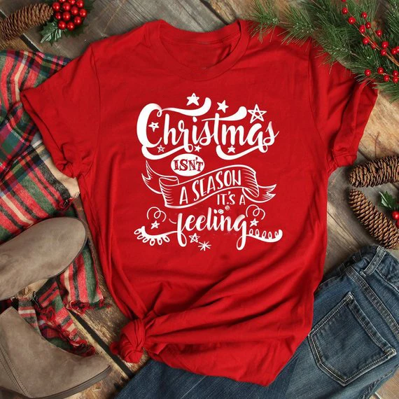 Christmas Feelings T-Shirt Casual Funny Christmas Merry Cotton Tops Feeling Christmas Slogan Vinatge Tee Graphic Red Camisetas
Christmas Feelings T-Shirt Casual Funny Christmas Merry Cotton Tops Feeling Christmas Slogan Vinatge Tee Graphic Red Camisetas