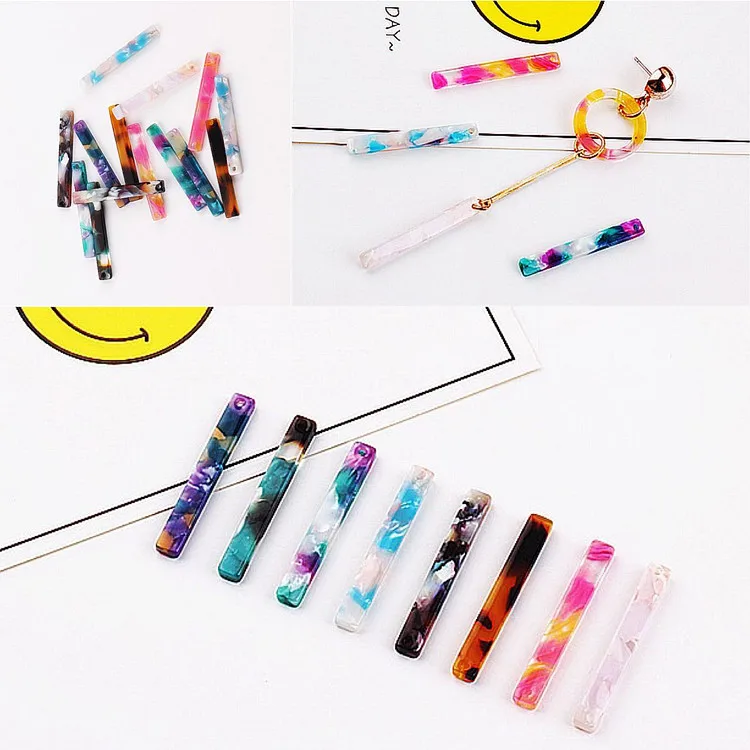 50pcs 5*35mm Mixed Color Resin Material Long Bar Charm acetic acid pendant For Earring DIY Wedding Handmade Jewelry Making
50pcs 5*35mm Mixed Color Resin Material Long Bar Charm acetic acid pendant For Earring DIY Wedding Handmade Jewelry Making